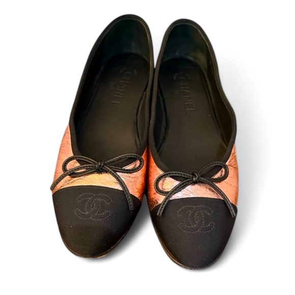 CHANEL rainbow 🌈 ombre metallic ballet ballerina flats shoes size 38 7 7.5 8 - Picture 3 of 12